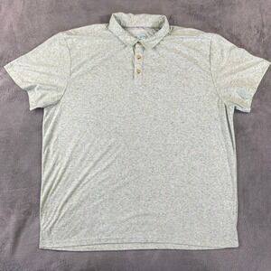 Tenth + Ocean Polo Shirt Mens XL Green Short Sleeve Linen Blend Heathered Soft